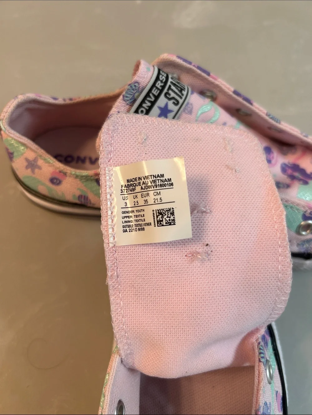 Converse Kids Pink Purple Mermaid Slip-On Sneakers